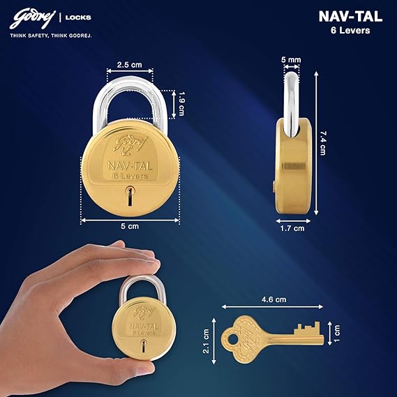 GODREJ NAV-TAL 6 LEVER 3KEYS (50MM)