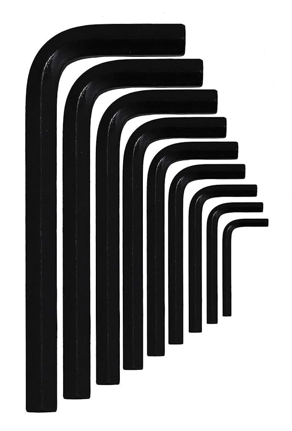 VENUS Allen Key Hex Set VAK-404 (Pack Of 9 Pcs) l L Shape l Chrome Vanadium Steel l Black Finished l Fully Heat Treated