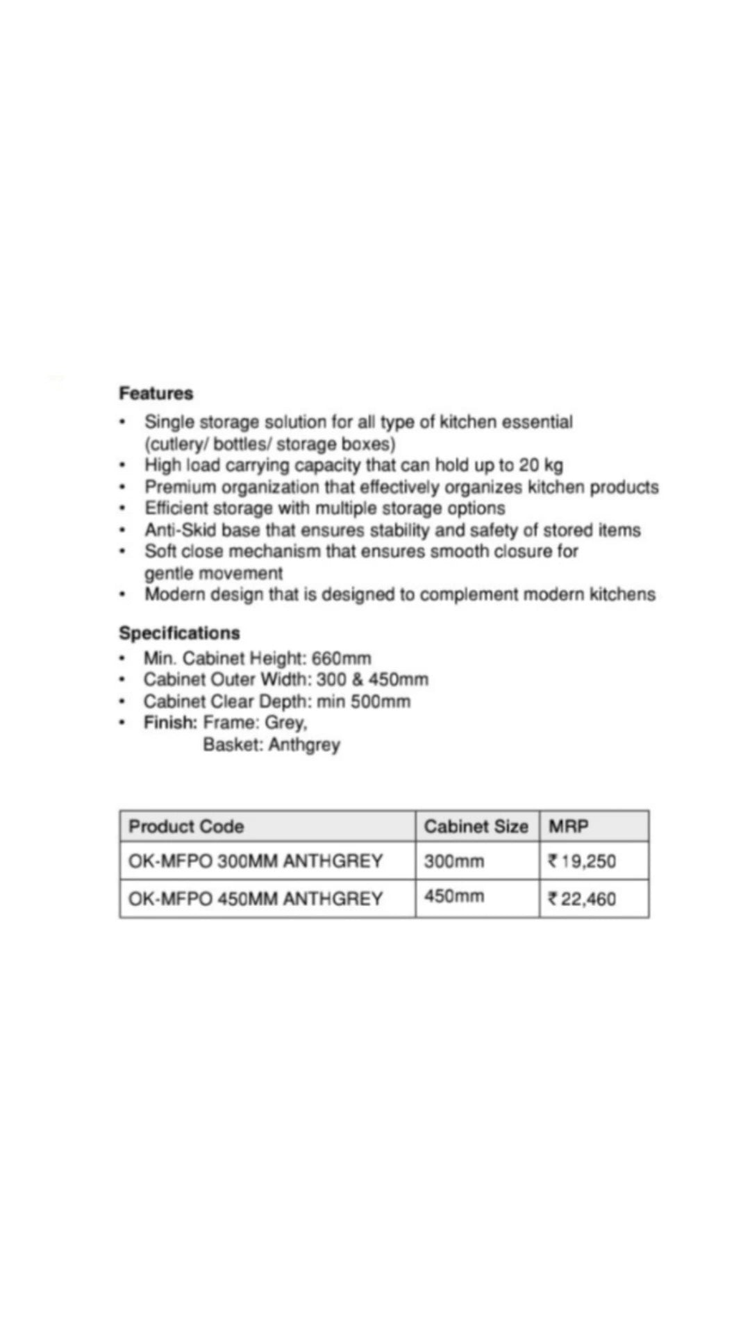 OZONE MULTIFUNCTIONAL PULLOUT