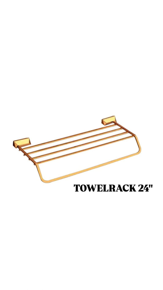 BRASS TOWEL RACK 24"