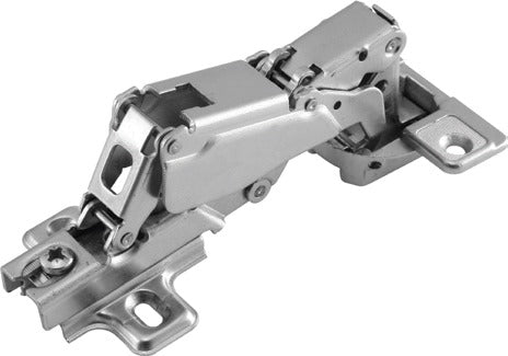 OZONE AUTO CLOSE SCREW-ON WIDE ANGLE  HINGE WITH 2 & 4 HOLE MOUNTING PLATE