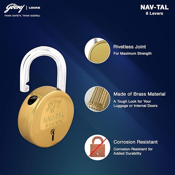 GODREJ NAV-TAL 6 LEVER 3KEYS  (50MM)