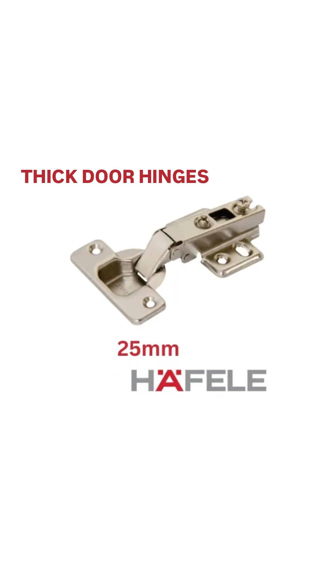 HAFELE THICK DOOR AUTO HINGES 25mm (SET)