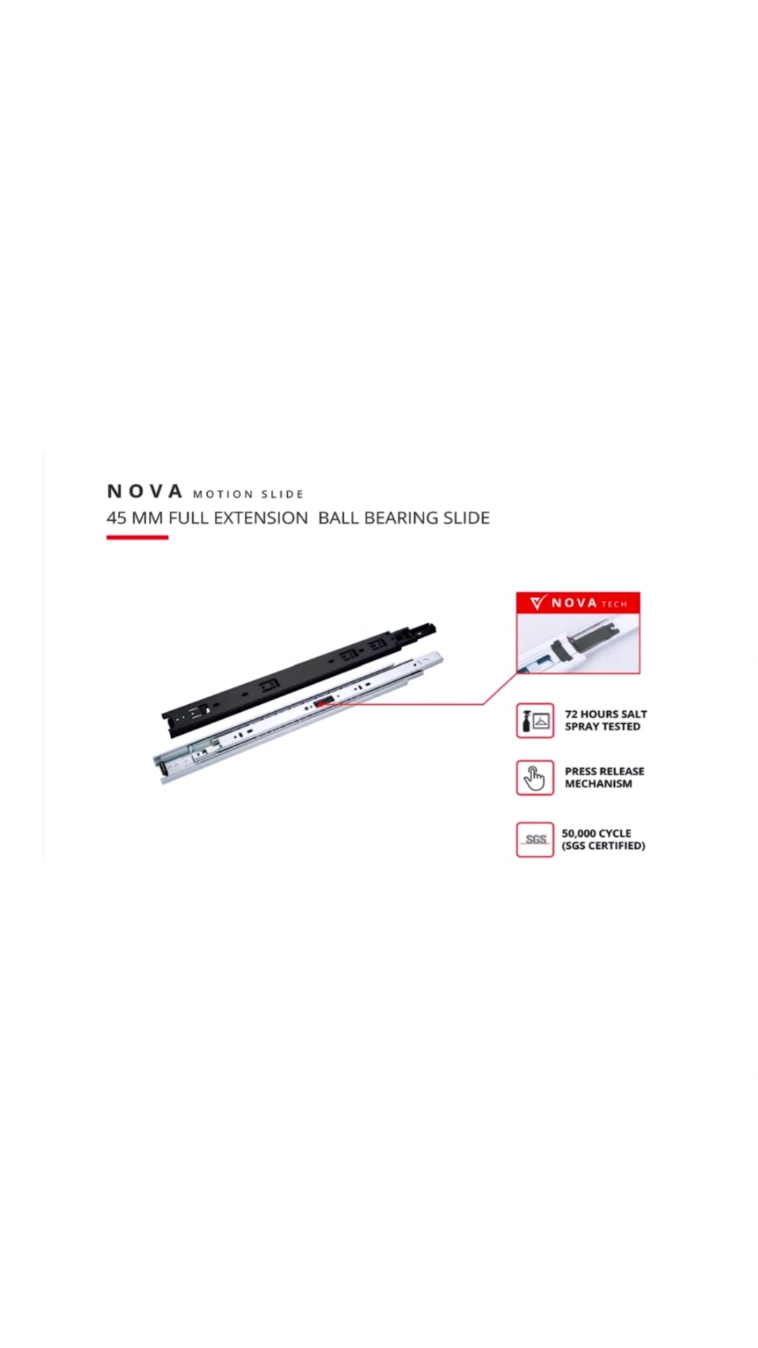 VELLIX DRAWER CHANNEL (LIFETIME WARRANTY)