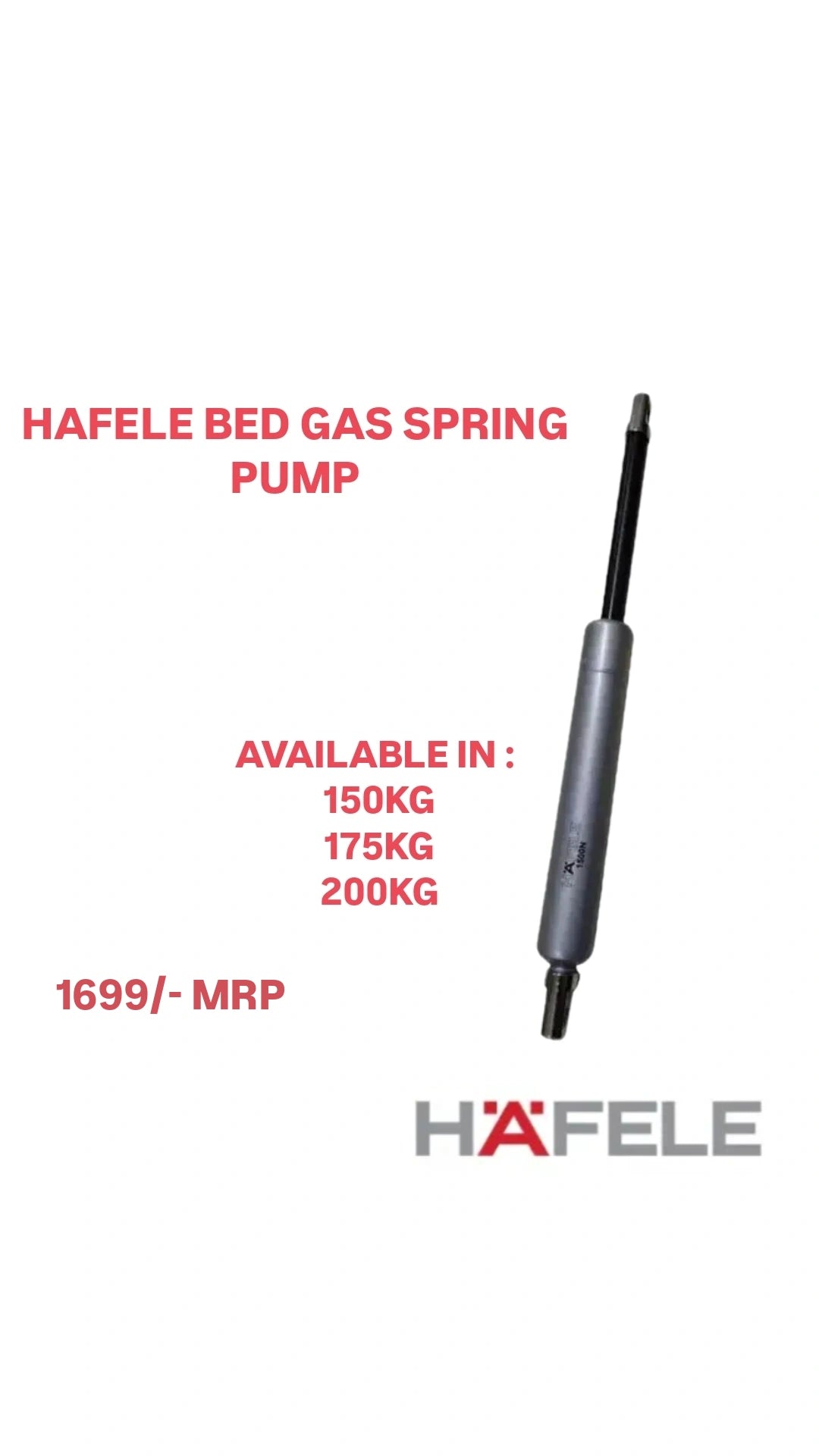 HAFELE 5mm BED MECHANISM 60" + GAS SPRING PUMP (COMBO)